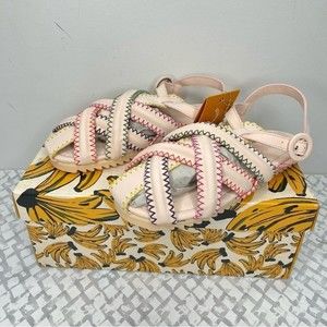 FARM Rio Zigzag Stitch Strappy Fisherman Style Sandals In Nude, size 7.5